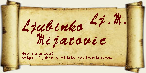 Ljubinko Mijatović vizit kartica
